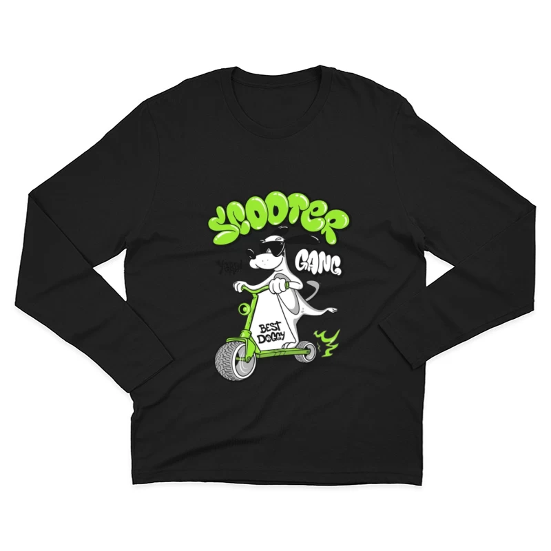 Cooler Hund auf Roller Herren Langarm T-Shirt