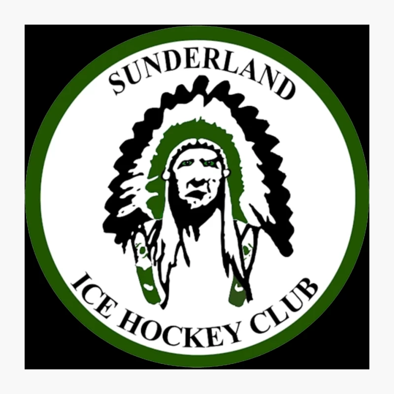 Sunderland Ice Hockey Club Logo with Native American Imagery Pin