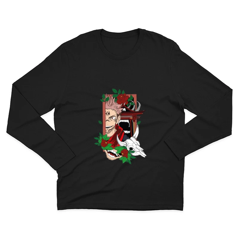 König des Fluchs mit Blumen Herren Langarm T-Shirt