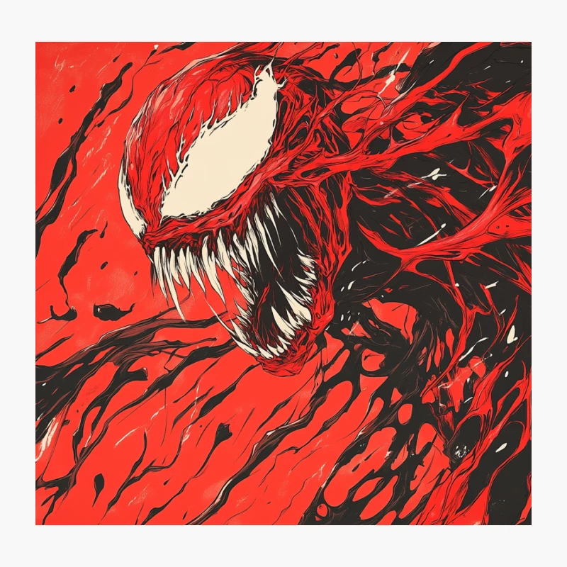 Carnage: Marvel's Ferocious Red Symbiote Villain Throw Pillow