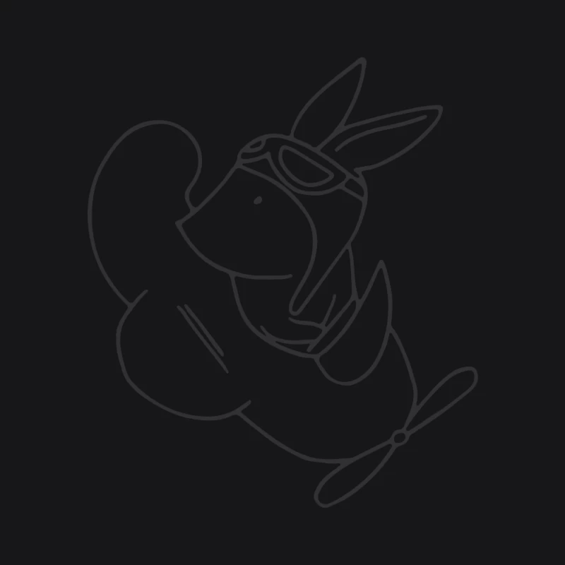 Lapin aviateur en esquisse minimaliste Homme Sweat à capuche