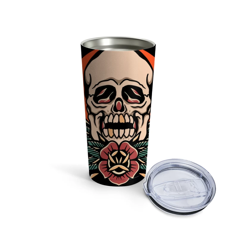 Skull with Floral Design Travel Mug