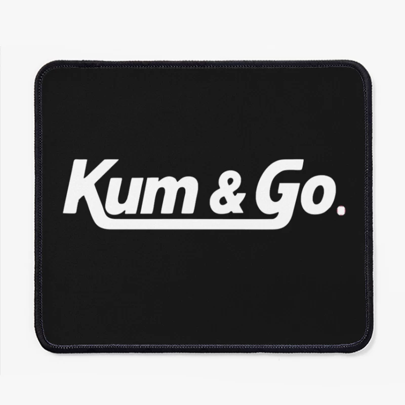 White Outlined Kum & Go Logo Design Mouse Pad