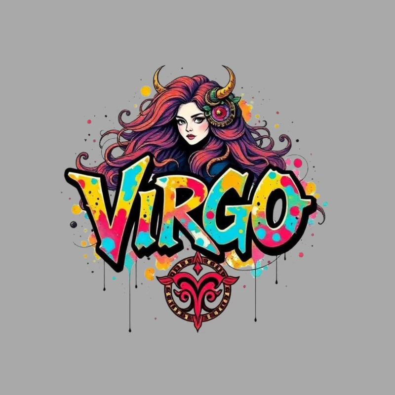 Colorful Virgo Zodiac Art Male Pullover Hoodie