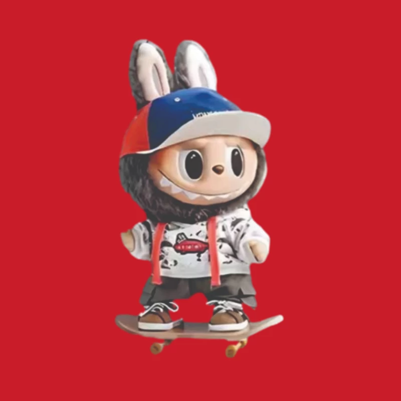 Niedlicher Skater-Bunny mit Kapuze Damen Pullover Hoodie