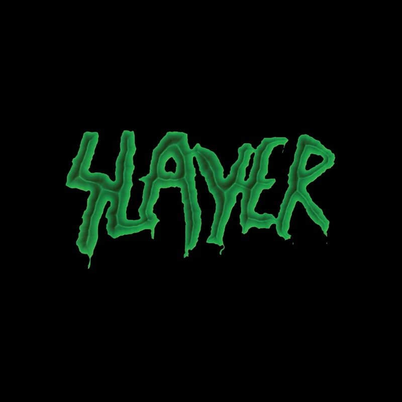 Green Horror-Style Dripping Text "SLAYER" Desk Mat