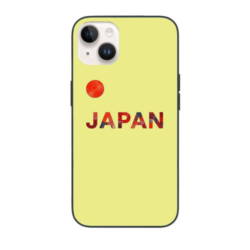 Minimalist Japanese Flag Design with Typography iPhone Case