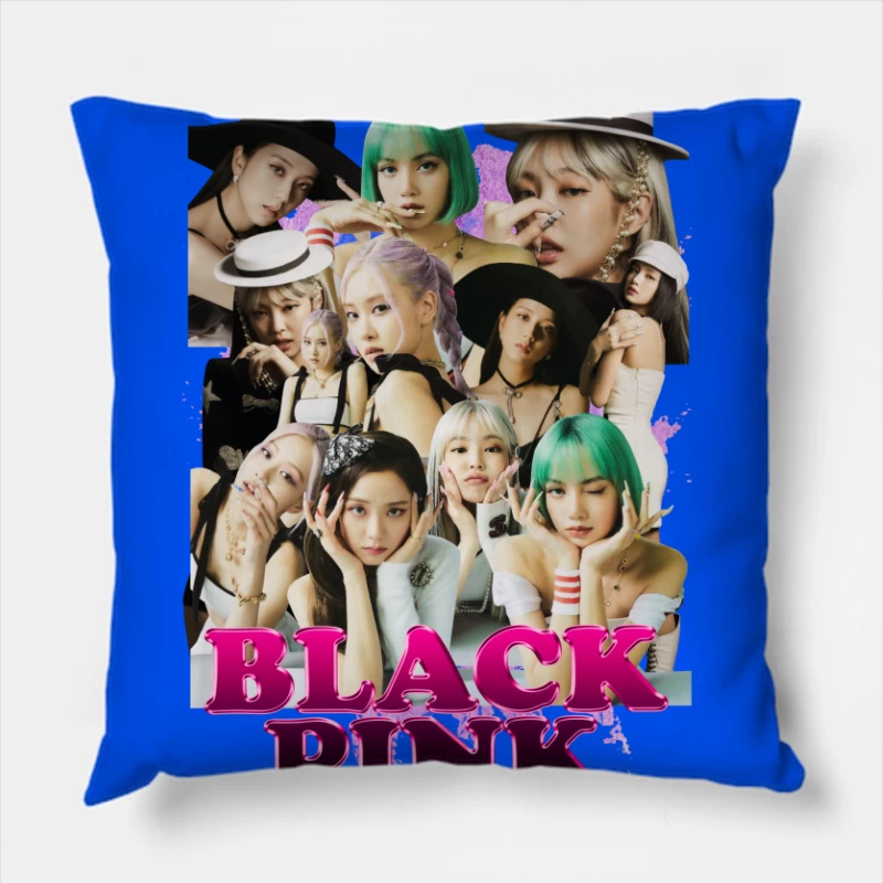 BLACKPINK: K-pop Girl Group Fashion Poster Throw Pillow