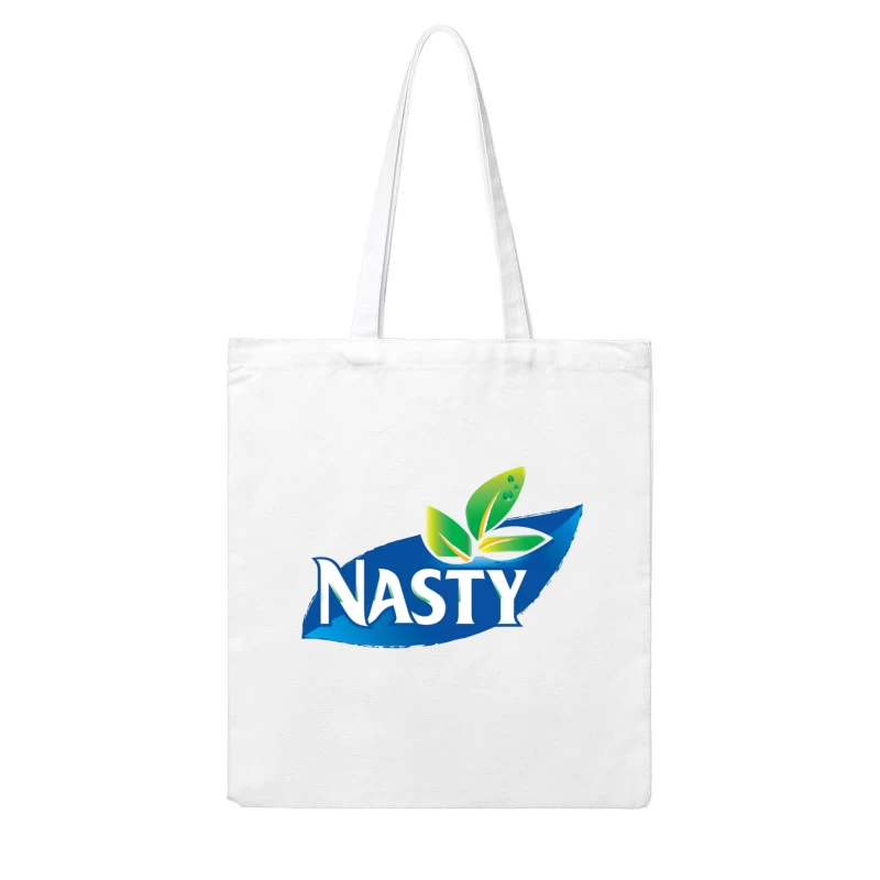 Nasty Brand Logo with Blue Banner and Green Leaf Emblem Cotton Tote Bag