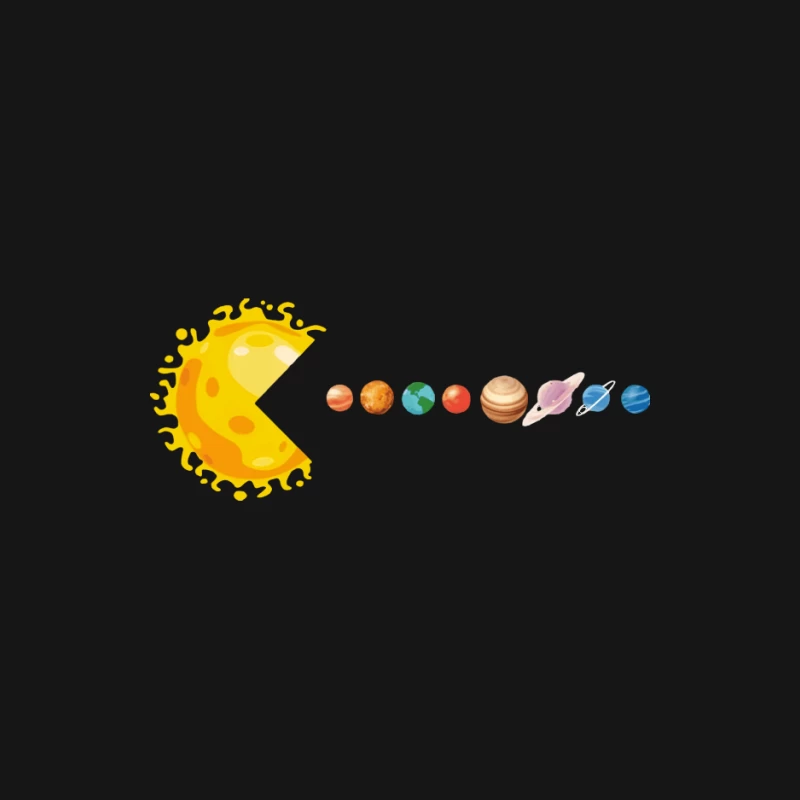 Pac-Man Sonne schluckt Sonnensystem Damen Langarm T-Shirt