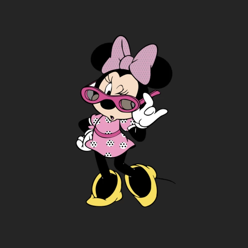 Minnie Mouse avec lunettes de soleil et robe rose Homme Sweat-shirt à enfiler
