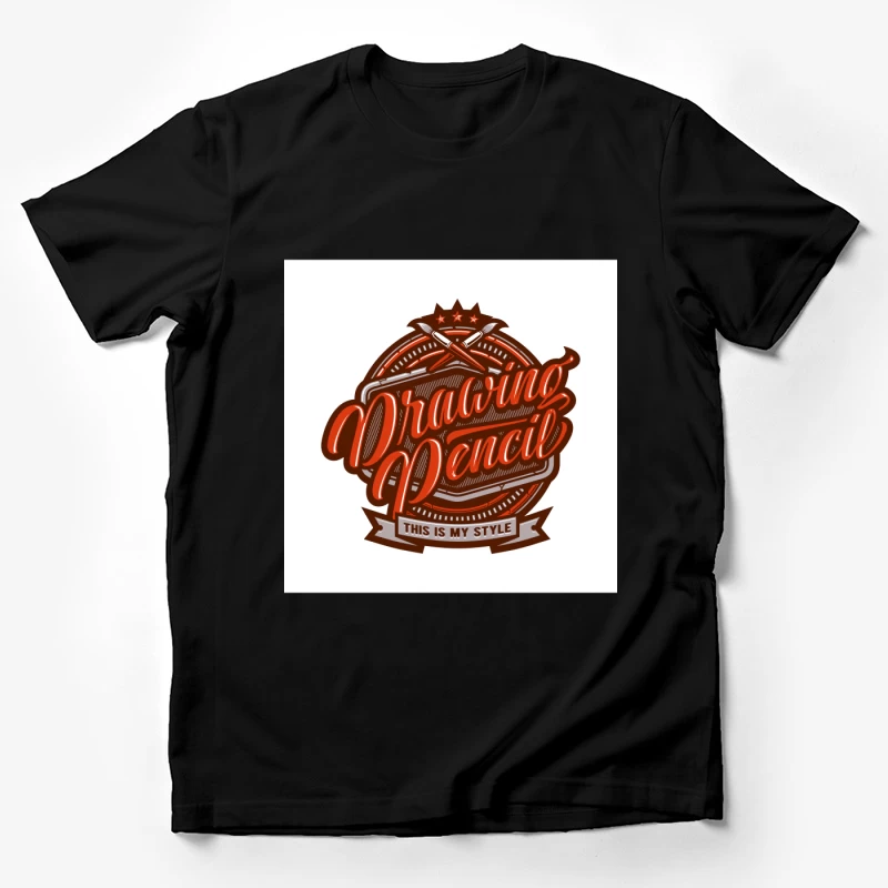 Emblème artistique stylisé du crayon Homme T-Shirt
