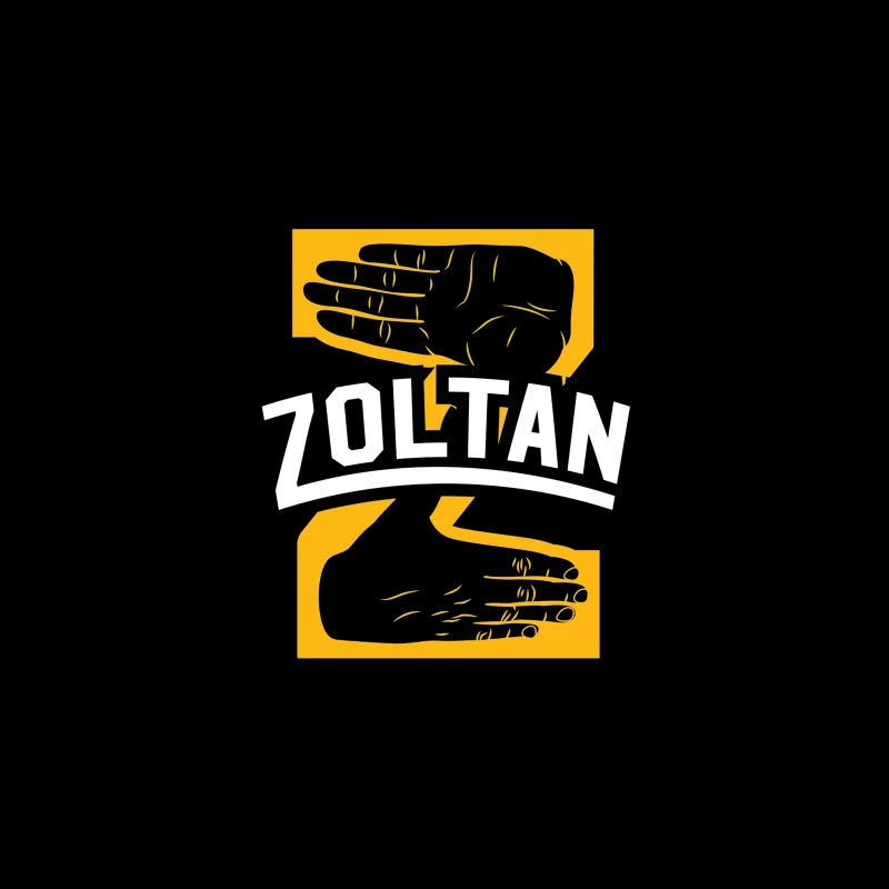 Zoltan Mystical Hand Reading Logo Design in Yellow and White Desk Mat