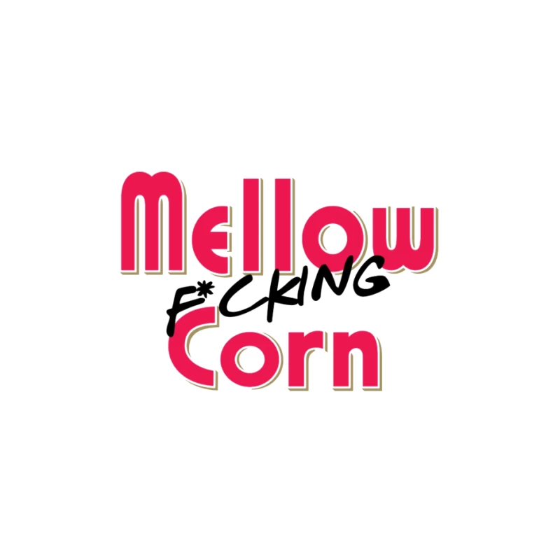 Stylized Pink Text Logo with Profanity: "Mellow F*cking Corn" Pin