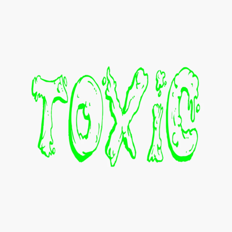 Glowing Toxic Text Design Cotton Tote Bag