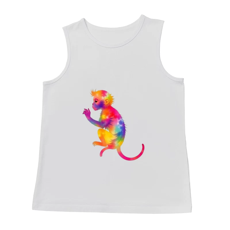 Rainbow Gradient Monkey Art Male Tank Top