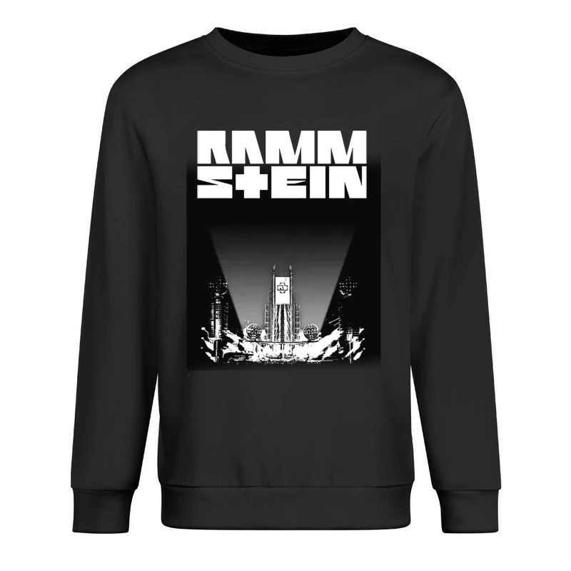 Rammstein Industrial Metal Concert Stage Design in Black and White Male Pullover Sweatshirt