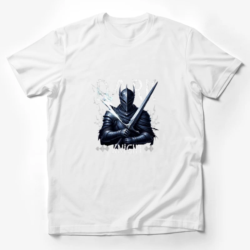 Dark Knight with Ancient Blade - Fantasy Warrior Illustration Male T-Shirt