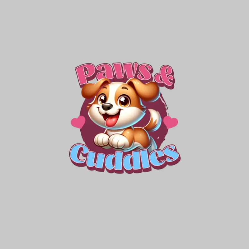 Pattes et Câlins - Logo Mignon de Chien Homme Manches Longues T-Shirt