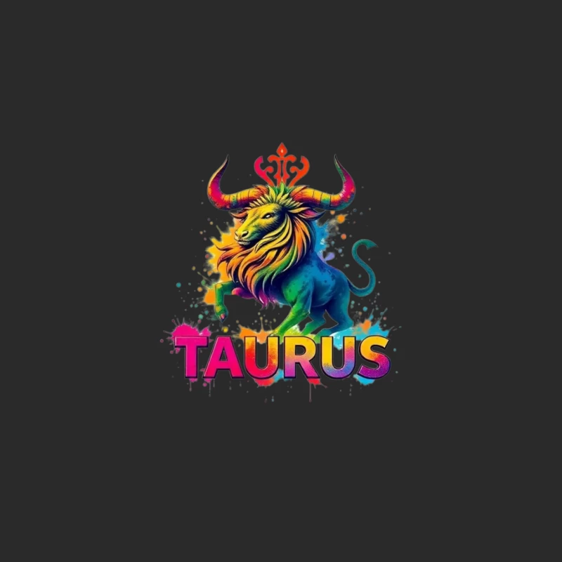 Colorful Taurus Zodiac Illustration Baseball Cap