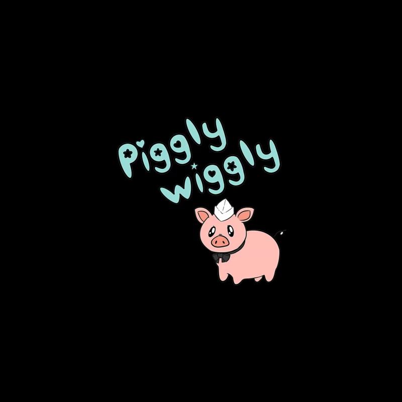 Cute Cartoon Pig with "Piggly Wiggly" Text iPhone Case