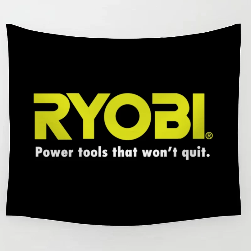 Ryobi Power Tools Corporate Logo with Slogan Tapestry