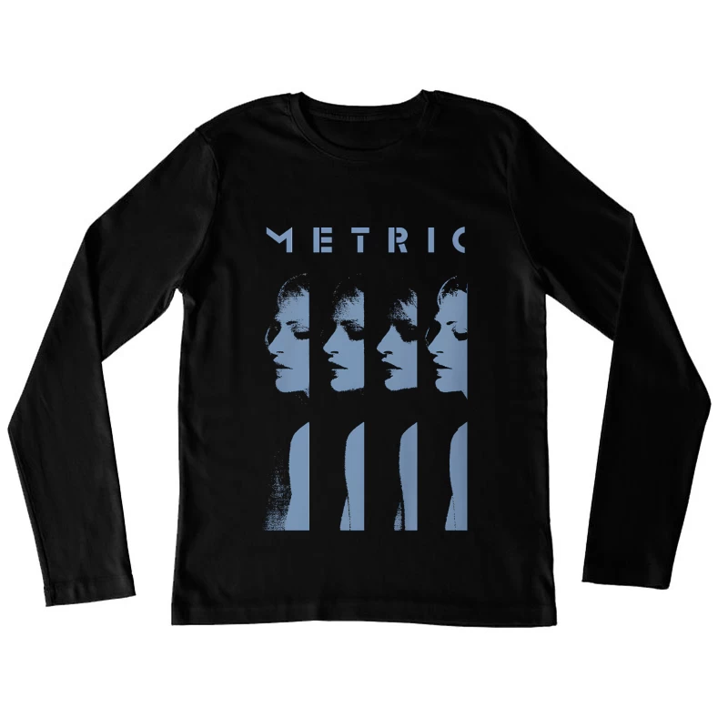 Metric Sliced Blue Female Long Sleeve T-Shirt