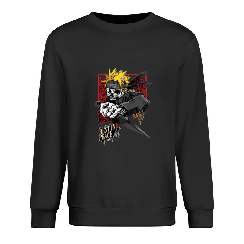 Skelett-Ninja-Kunst mit Kunai Herren Pullover Sweatshirt