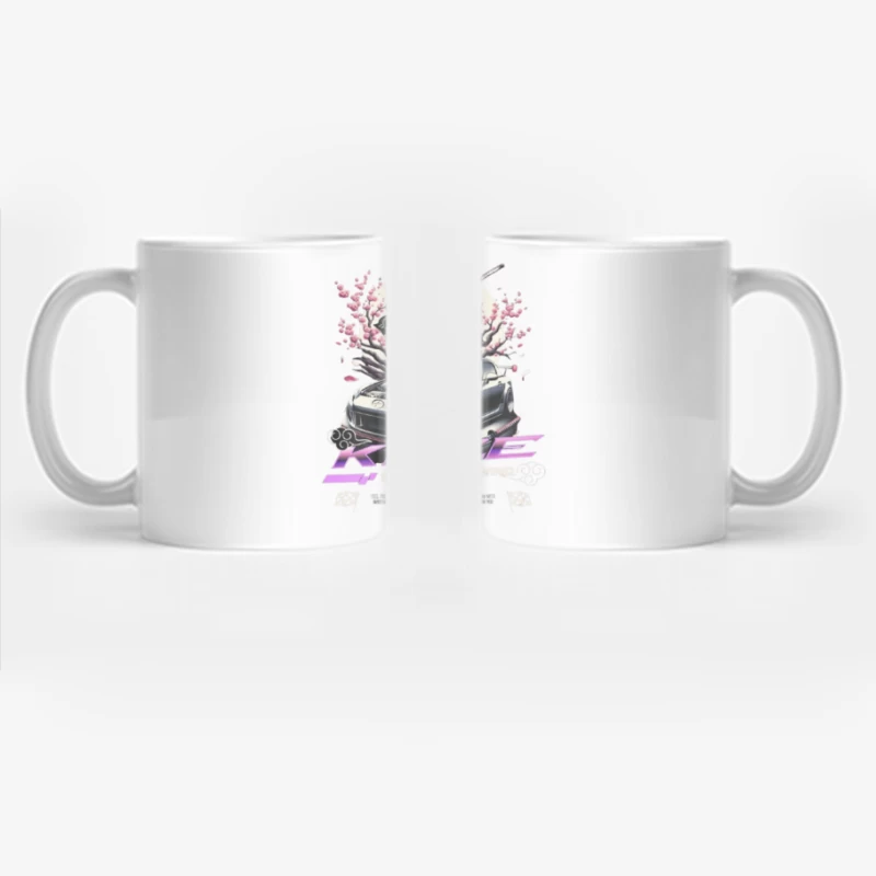 Samurai Warrior Honda S2000 with Cherry Blossoms in Anime Style Coffee Mug