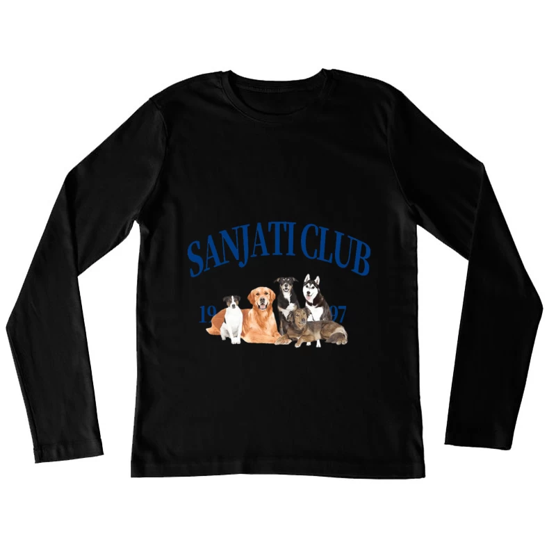 Sanjati Club Hundeillustration 1997 Damen Langarm T-Shirt