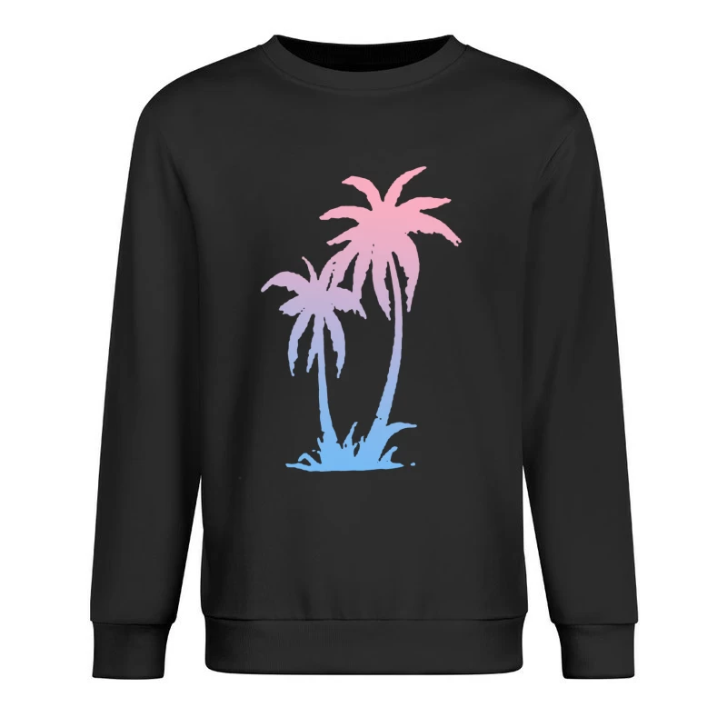 Pastellfarbene Palmen im Sonnenuntergang Herren Pullover Sweatshirt
