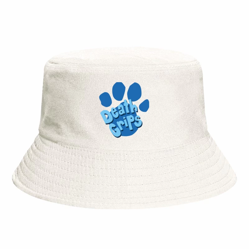 Death Grips Blue Paw Print Logo Design Bucket Hat