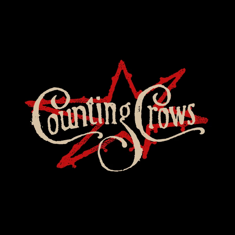 Counting Crows Blue Script Star Tapestry