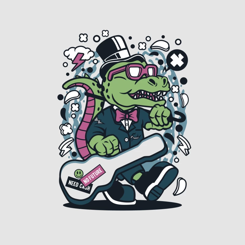 Crocodile rock star élégant Homme Sweat à capuche