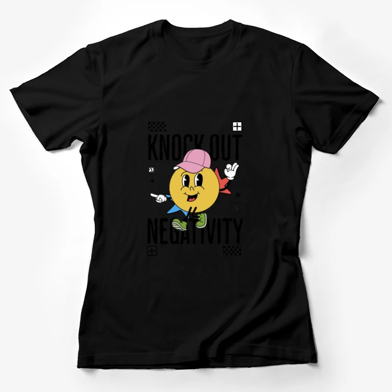Optimistischer Emoji mit Botschaft Damen T-Shirt