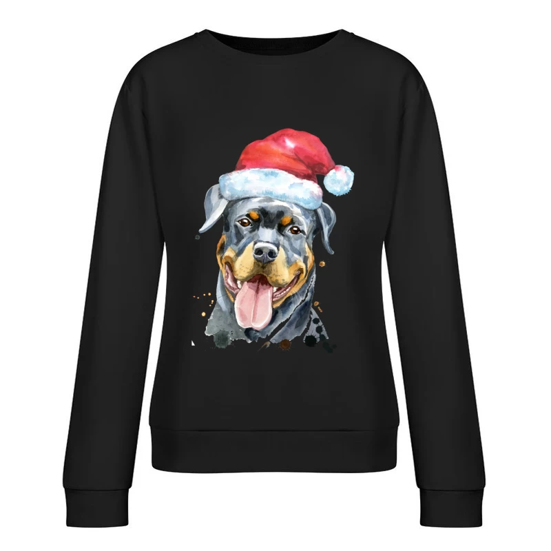 Chien avec bonnet de Noël Femme Sweat-shirt à enfiler
