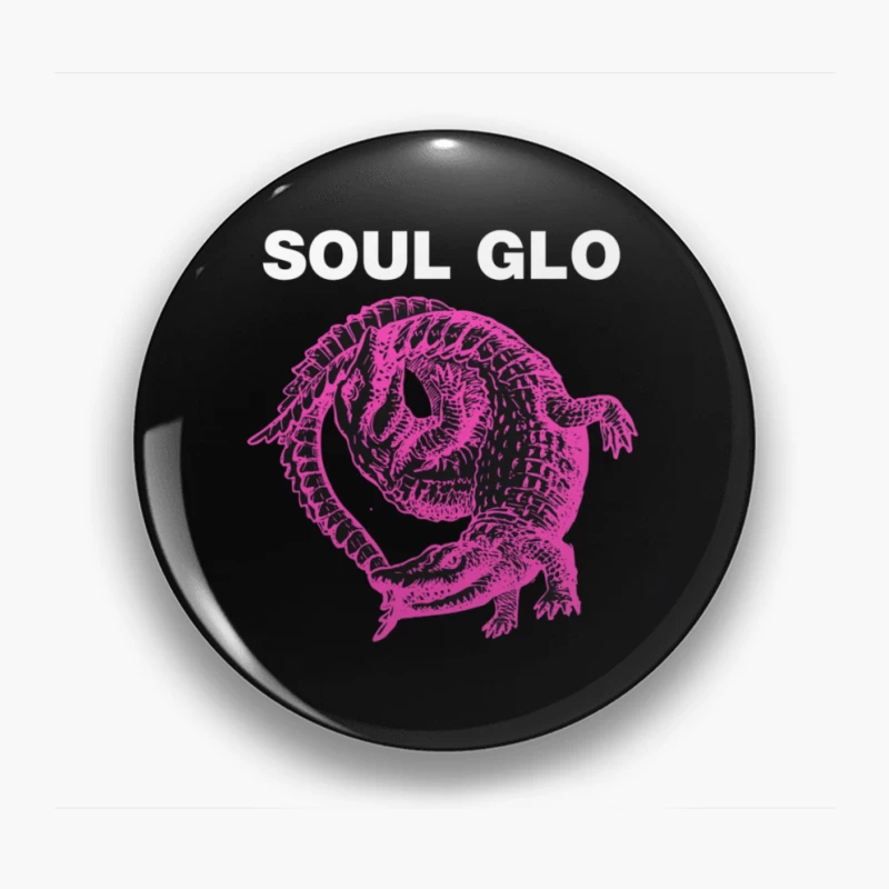 Pink Skeletal Alligator Soul Glo Design Pin