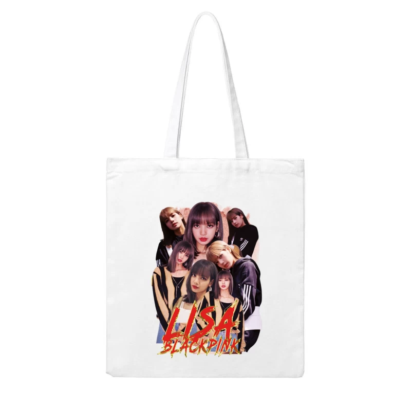 Lisa from BLACKPINK - K-pop Idol and Fashion Icon Cotton Tote Bag