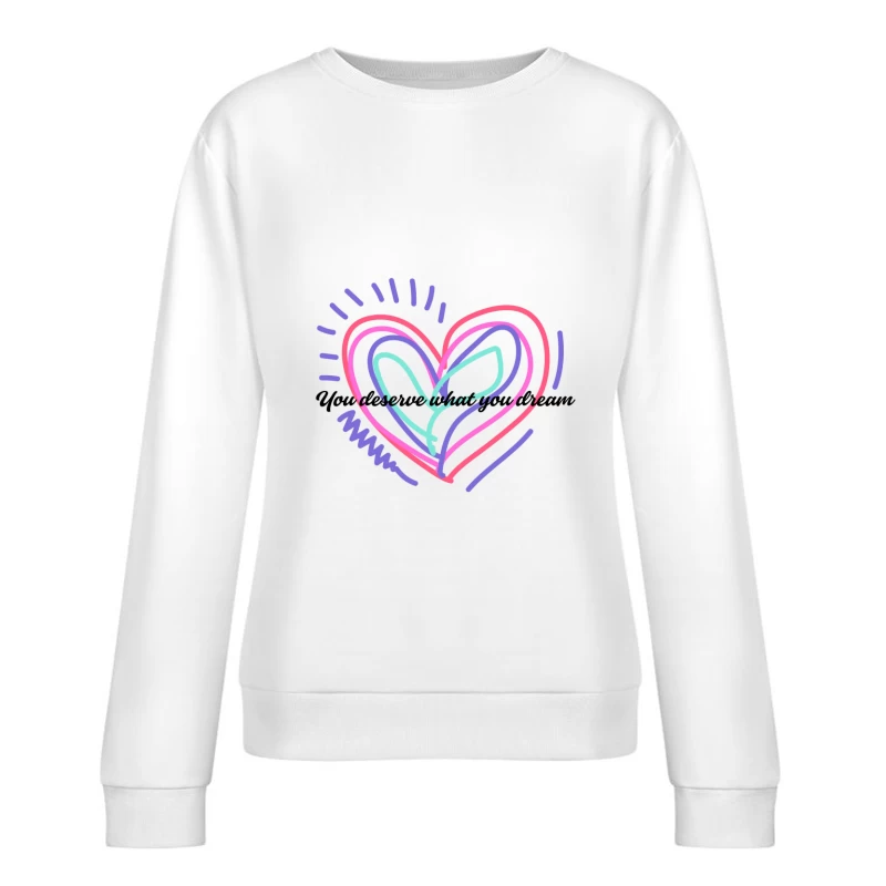 Buntes Herzdesign Damen Pullover Sweatshirt