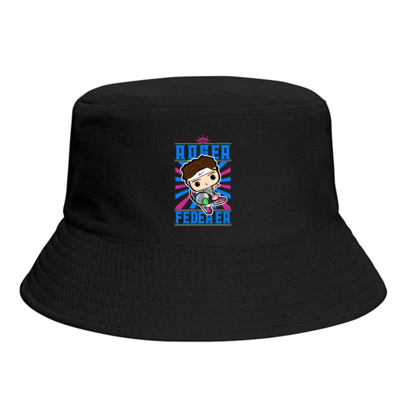 Roger Federer Cartoon Character Bucket Hat