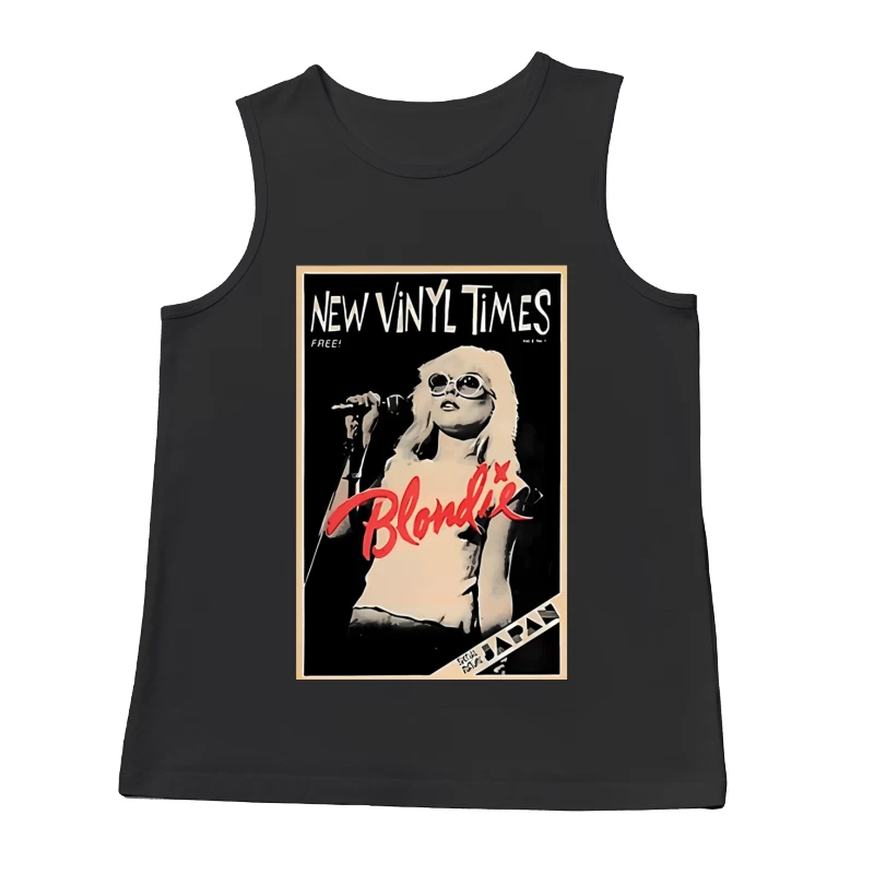 Vintage New Vinyl Times Magazine Cover Featuring Blondie in Black and White Male Tank Top