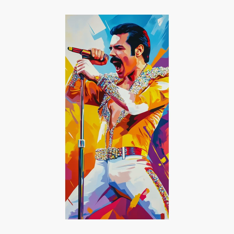 Energetic Rock Star's Colorful Performance iPhone Case