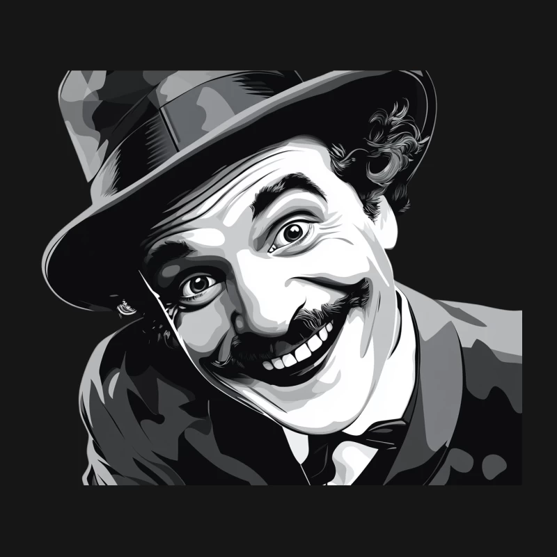 Vintage Black and White Portrait of Classic Comedy Icon Mouse Pad