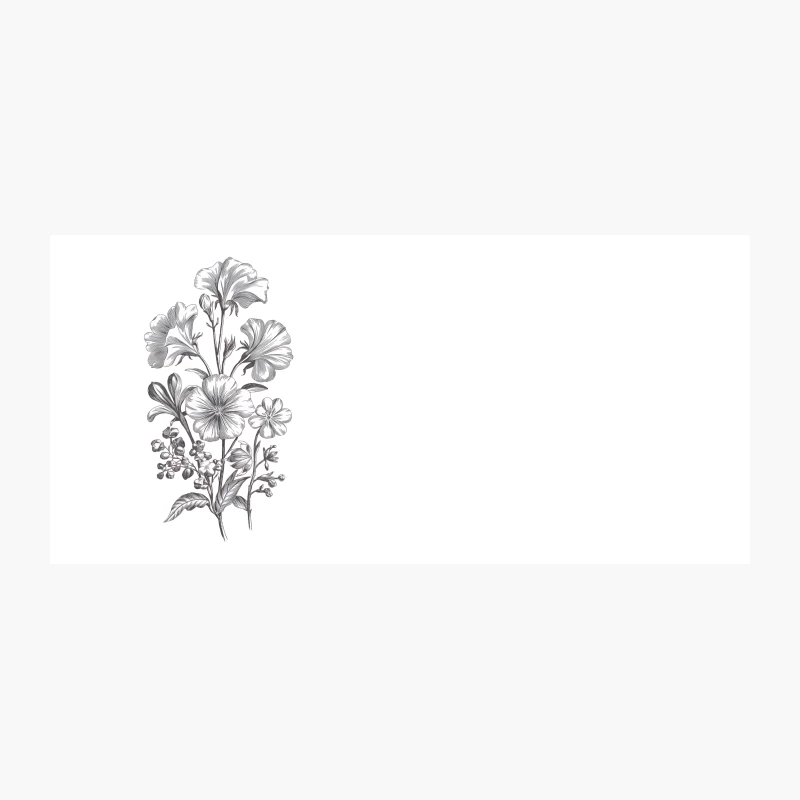 Vintage Botanical Floral Sketch: Detailed Black and White Plant Illustration Coffee Mug