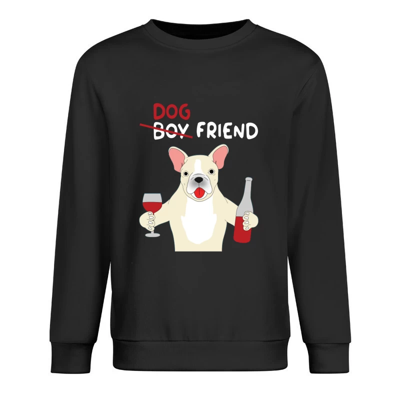 Chien avec vin et amitié Homme Sweat-shirt à enfiler