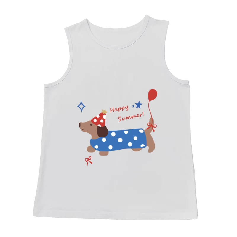 Fröhlicher Hund feiert Sommer Herren Tanktops