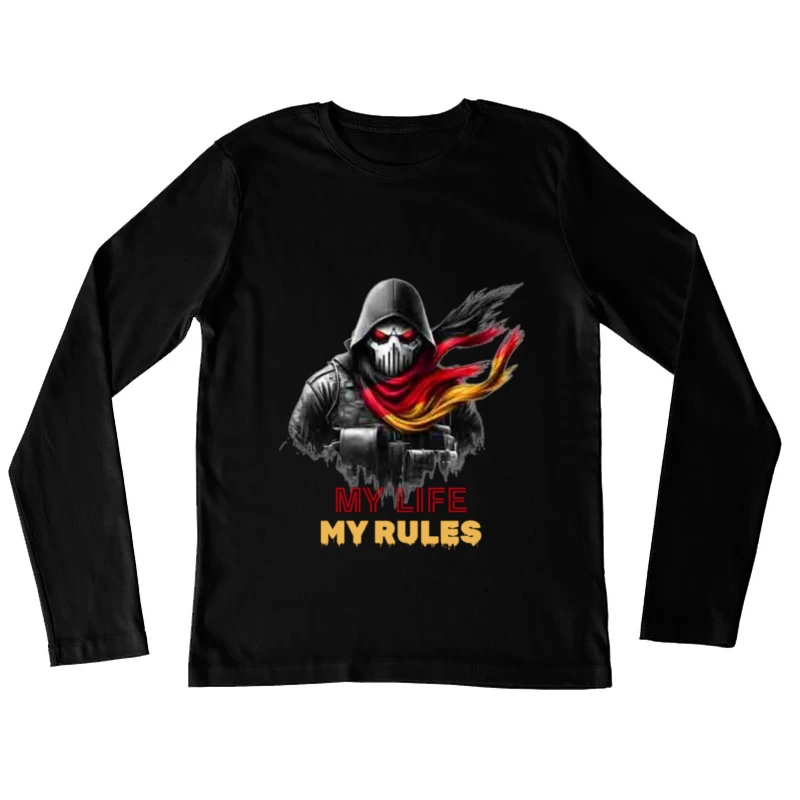 Rebel Symbolism with Personal Motto Female Long Sleeve T-Shirt