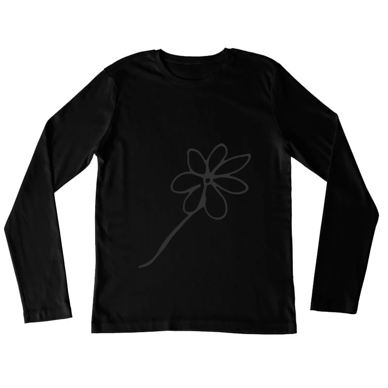 Esquisse de fleur minimaliste Femme Manches Longues T-Shirt
