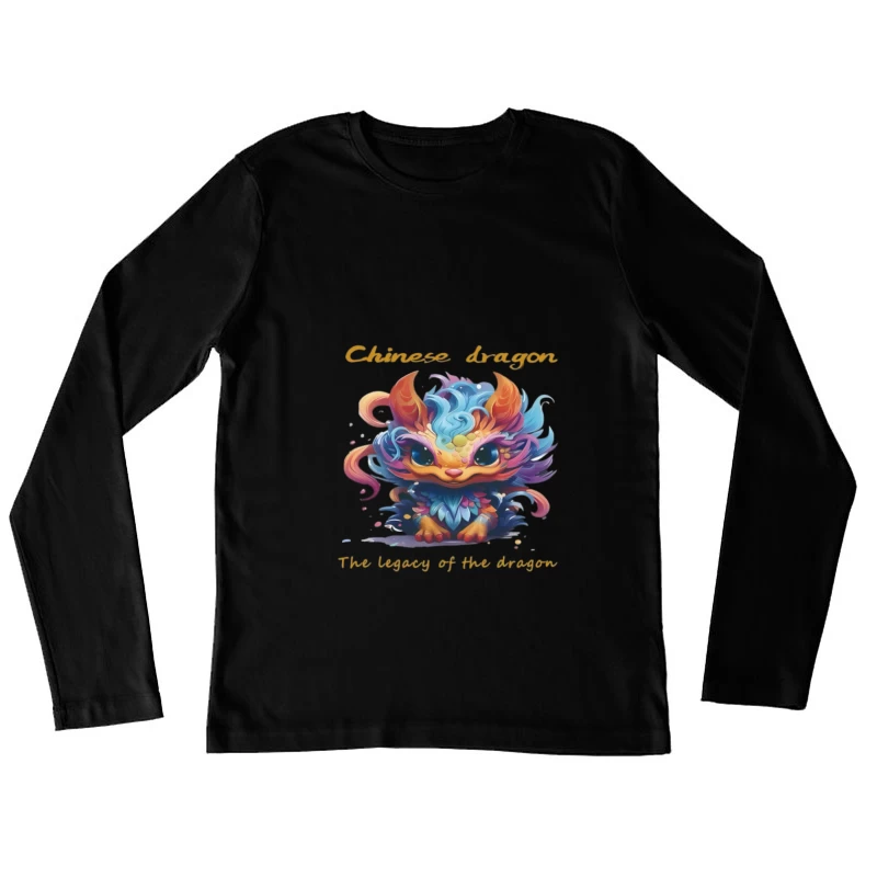 Farbenfroher chinesischer Drache Damen Langarm T-Shirt
