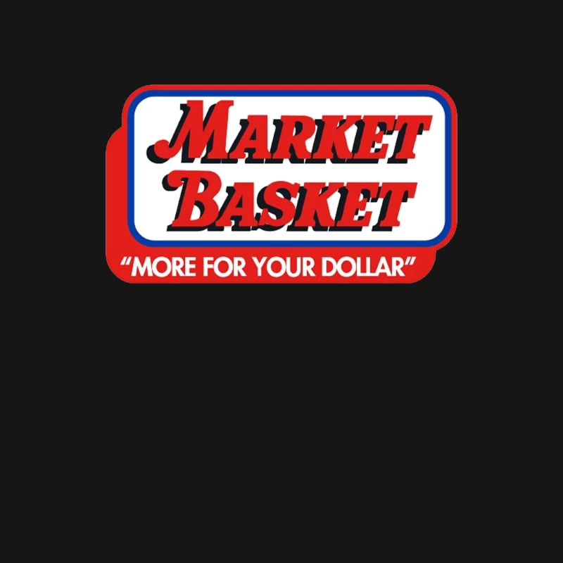 Vintage Market Basket Supermarket Logo with Slogan "More For Your Dollar" Male Long Sleeve T-Shirt